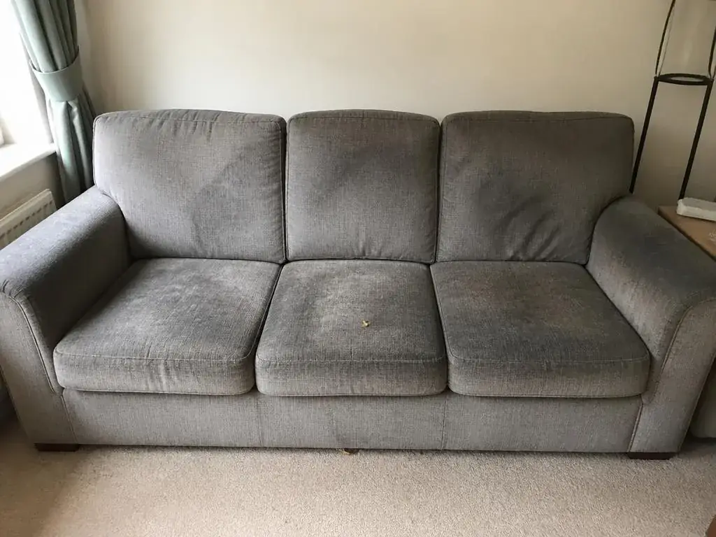 Fabric sofa before upholstery cleaning