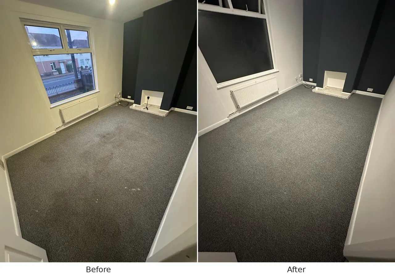 Documented before-and-after carpet cleaning result in Bentley, Doncaster